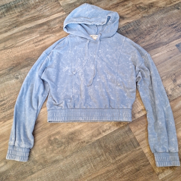 Cut & Paste Cropped Blue Hoodie size XS - Picture 1 of 10